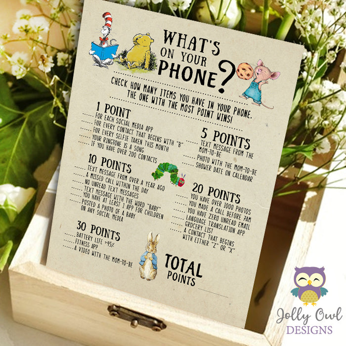 Book Themed Baby Shower Games - 10 Games BUNDLE SET