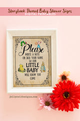 Book Themed Baby Shower Party Sign - Please Write A Note - Jolly Owl Designs