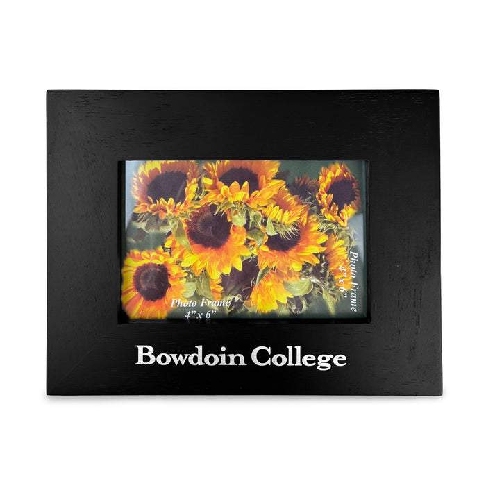 Horizontal black photo frame with 'Bowdoin College' text on a white background