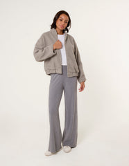 Ribbed Wide Leg Trousers