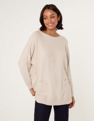 Pocket Slash Scoop Neck Jumper