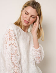 Lace Puffball Batwing Top