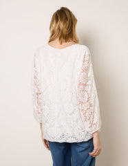 Lace Puffball Batwing Top