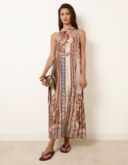 Satin Pleated Dress