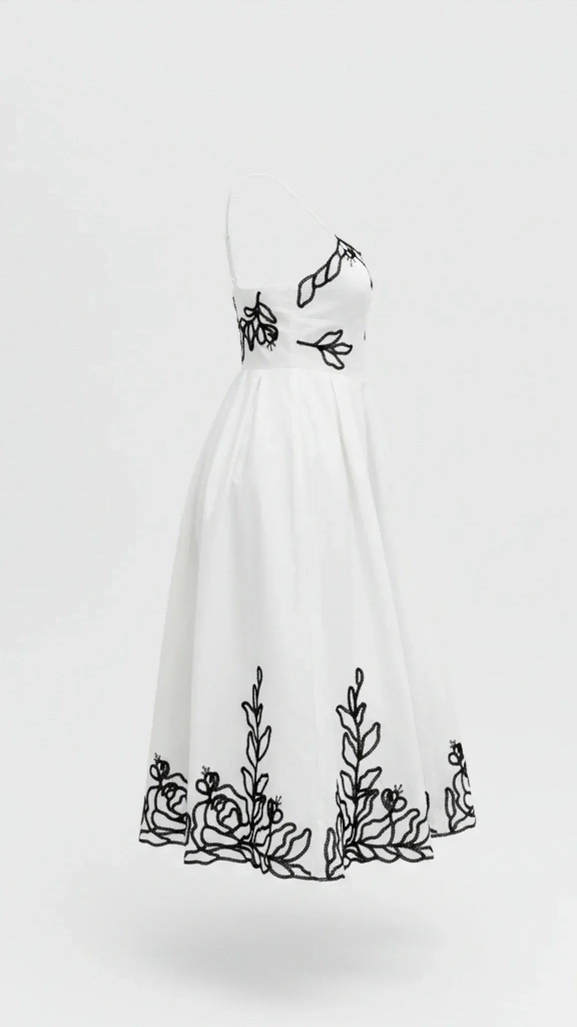 Elara Embroidered Midi Dress