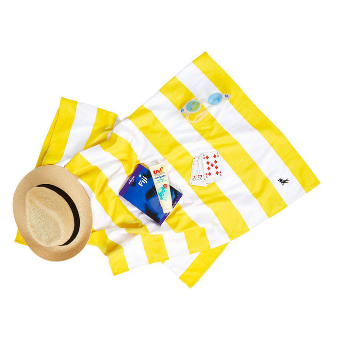 Cabana Stripe Boracay Yellow Beach Towel - 2 sizes - The Preppy Bunny