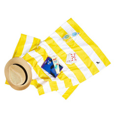 Cabana Stripe Boracay Yellow Beach Towel - 2 sizes - The Preppy Bunny