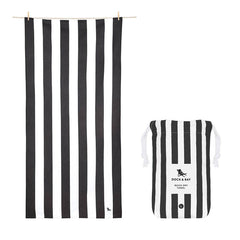 Cabana Stripe Kamari Charcoal Beach Towel - 2 sizes - The Preppy Bunny