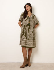 Dress With Tropical Leaf Print