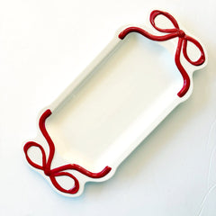 Ceramic Red Bow Platter