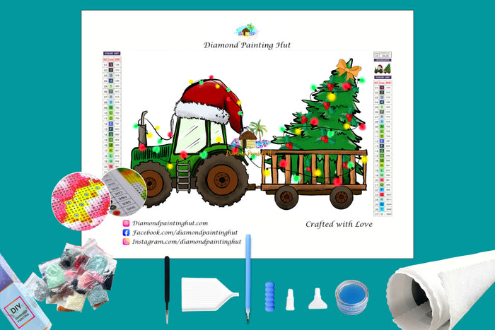 Christmas Tractor Diamond Painting
