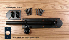 Classic  Heavy Duty  Slide Bolt  with double eyelet & round head screws - Wild West Hardware