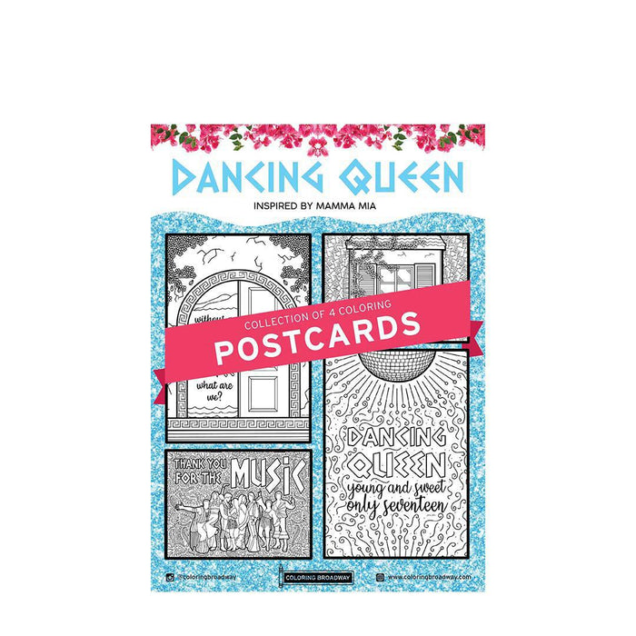 CP204 $10 - Dancing Queen - Mamma Mia Set of 4 Postcards