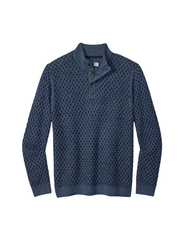 Cross Cable Button-Neck in Coastline - Madison's Niche