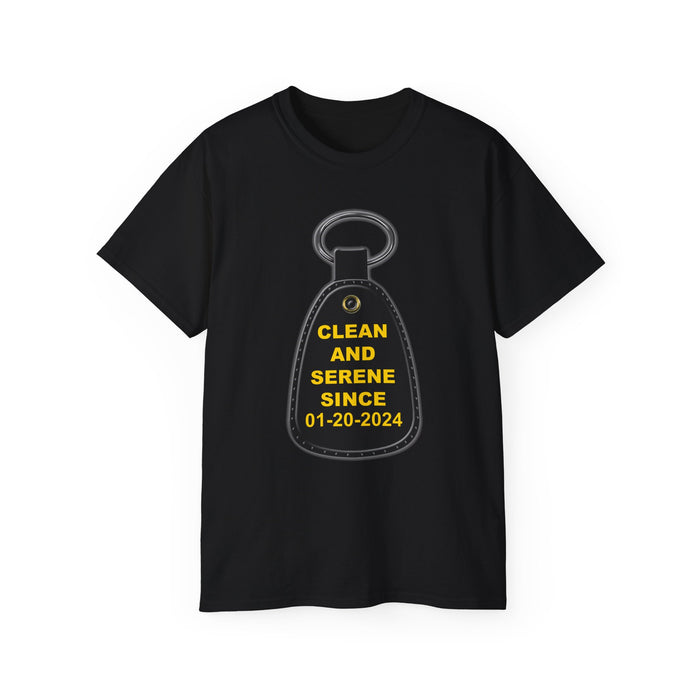 Custom Clean & Serene Since Key Tag Tee
