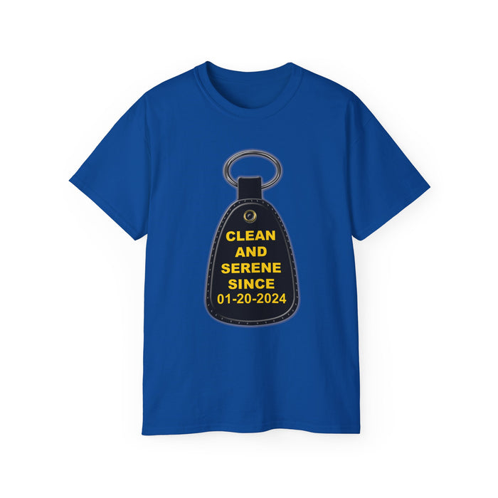 Custom Clean & Serene Since Key Tag Tee