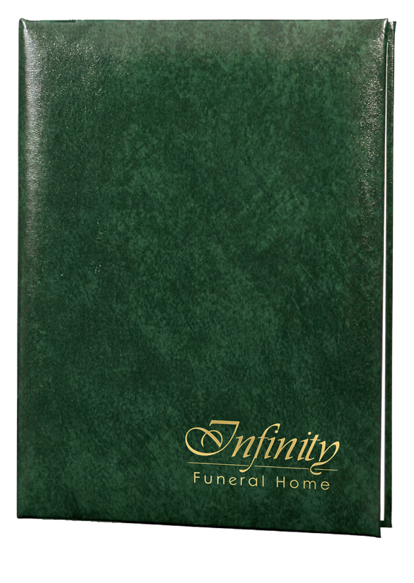 Custom Malaga Memorial Guest Book - 6 Ring - STCB100-Green