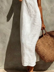 Sleeveless Linen Casual Maxi Dress