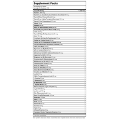 Davinci Labs - Spectra Man 240 Veggie Tablets - Supplement Facts panel