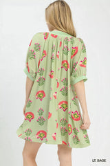 Umgee Abstract Print Mini Dress