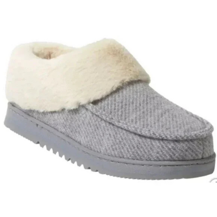Dearfoams Women’s Memory Foam Slippers 31227 Light Heather Grey