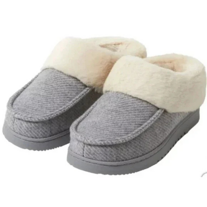 Dearfoams Women’s Memory Foam Slippers 31227 Light Heather Grey