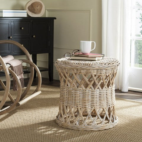 Desta Wicker Round Accent Table in Natural