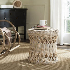 Desta Wicker Round Accent Table in Natural