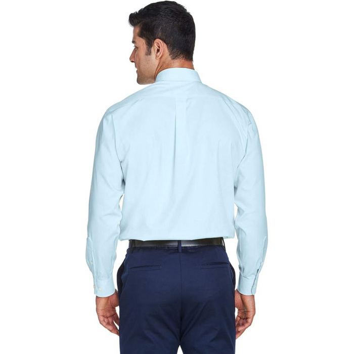 Devon & Jones Men's Crown Oxford Crystal Blue Dress Shirt