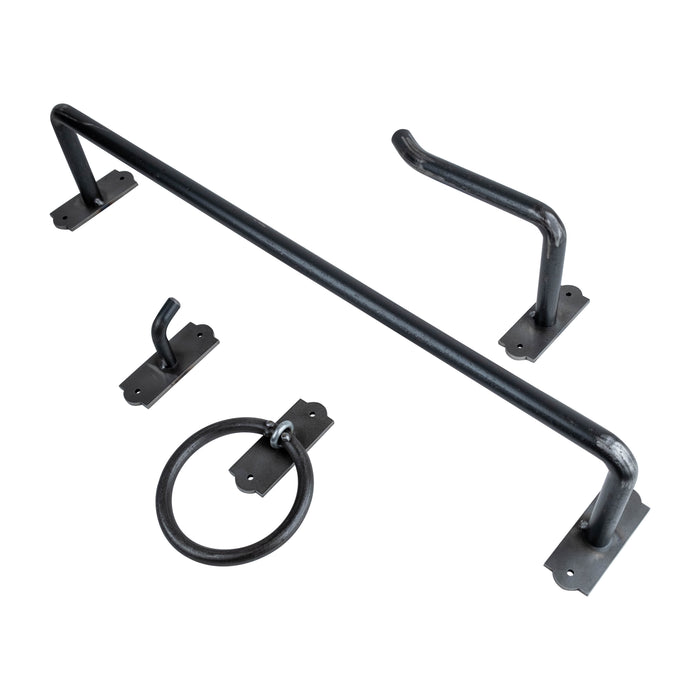 Dome Top Custom Bathroom Hardware Set - Handmade Heavy Duty Solid Steel - Multiple Finishes Available