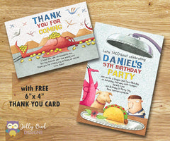 Dragons Love Tacos Birthday Party Invitation