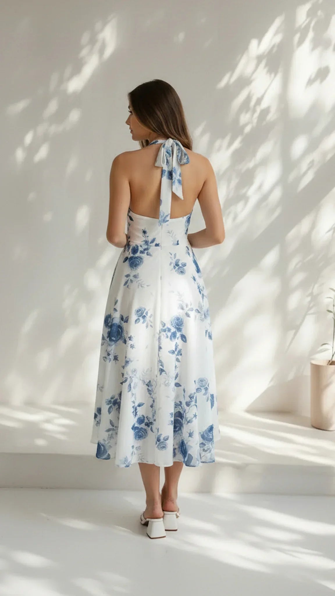 Maribel Floral Halter Midi Dress