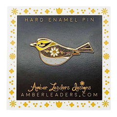 Enamel Pin - Townsend Warbler with Glitter by Amber Leaders Designs