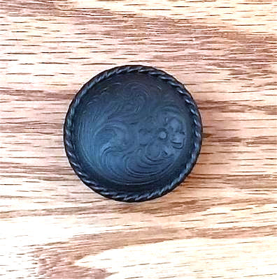 Engraved Knob w/ rope edge, Oil Rubbed Bronze finish - Wild West Hardware