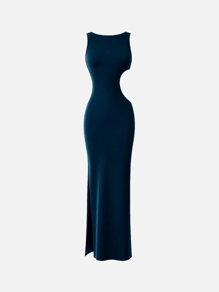 SLOWBURN Eve Dress – lacivert, önden görünüm