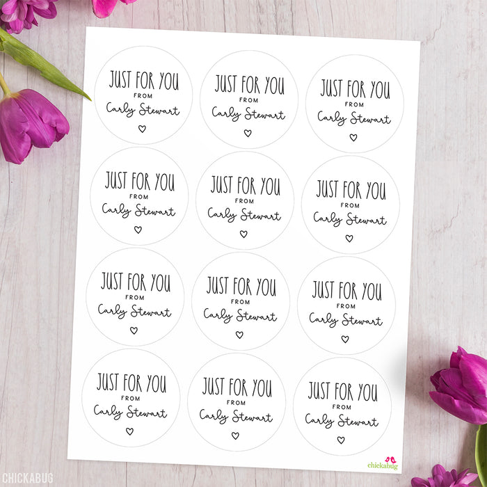 Farmhouse "Just For You" Gift Labels