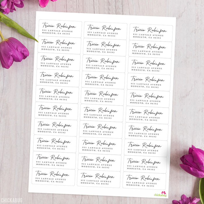 Flowy Handwritten Script Address Labels
