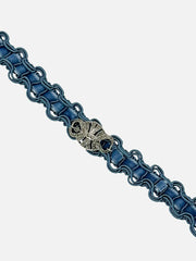 NES VINTAGE French Blue Velvet Choker With Vintage Marchasite Charm - Necklaces KOLYE