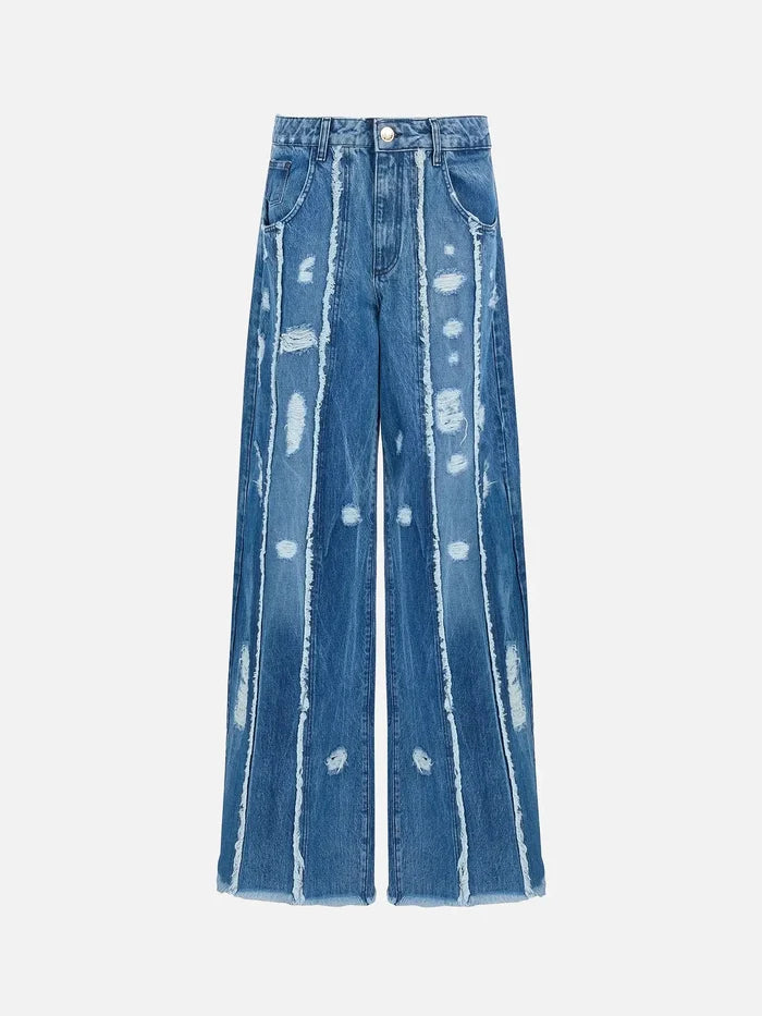 EX DE RUE Fringe Denim Jean III – mavi, önden görünüm