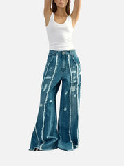 EX DE RUE Fringe Denim Jean III – mavi denim, önden görünüm