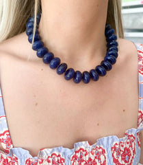 Gemelli - Bailey Chunky Beaded Necklace- Light Blue