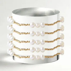 pearl and gold beaded bracelet