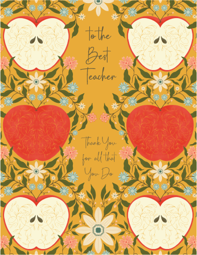 Golden Teacher Thank You Card