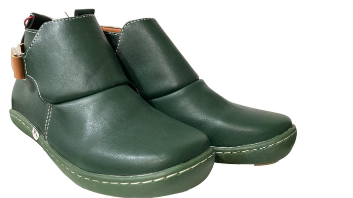 Green & Brown Side Strap Ankle Boot