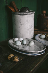 Hand-Painted Ceramic Tray - Grey Garden