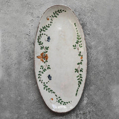 Hand-Painted Oval Ceramic Vine Platter