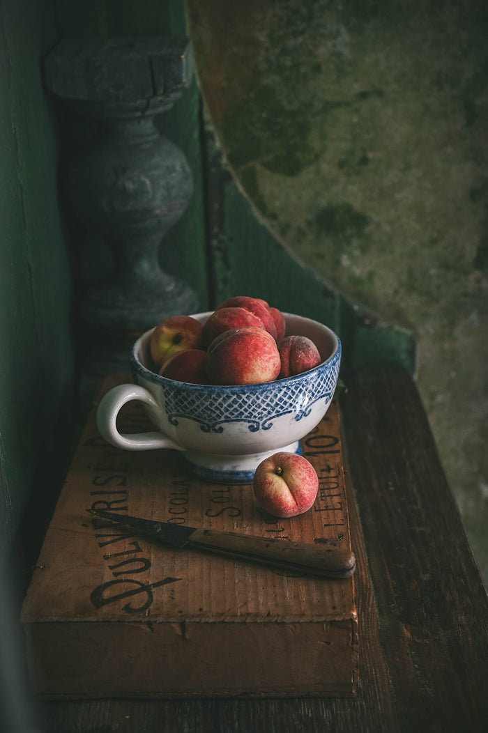 Hand-Painted Round Indigo Ceramic Mug