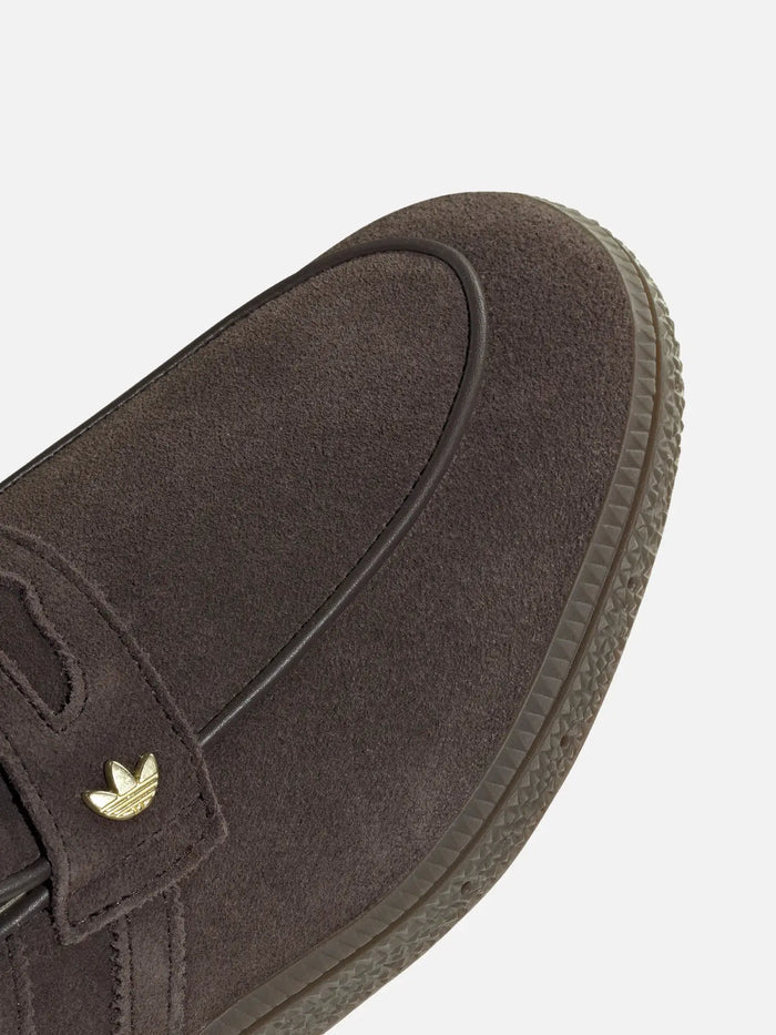 ADIDAS ORIGINALS Handball Spezial Loafer Aurora Cocoa – Aurora Cocoa, önden görünüm, kahverengi süet, altın trefoil