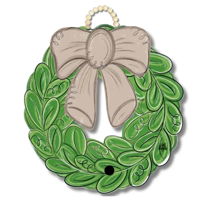 Hanging Door Signs-Mocha Bow Wreath