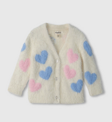 Hatley Fuzzy Cardigan in Jumbo Hearts